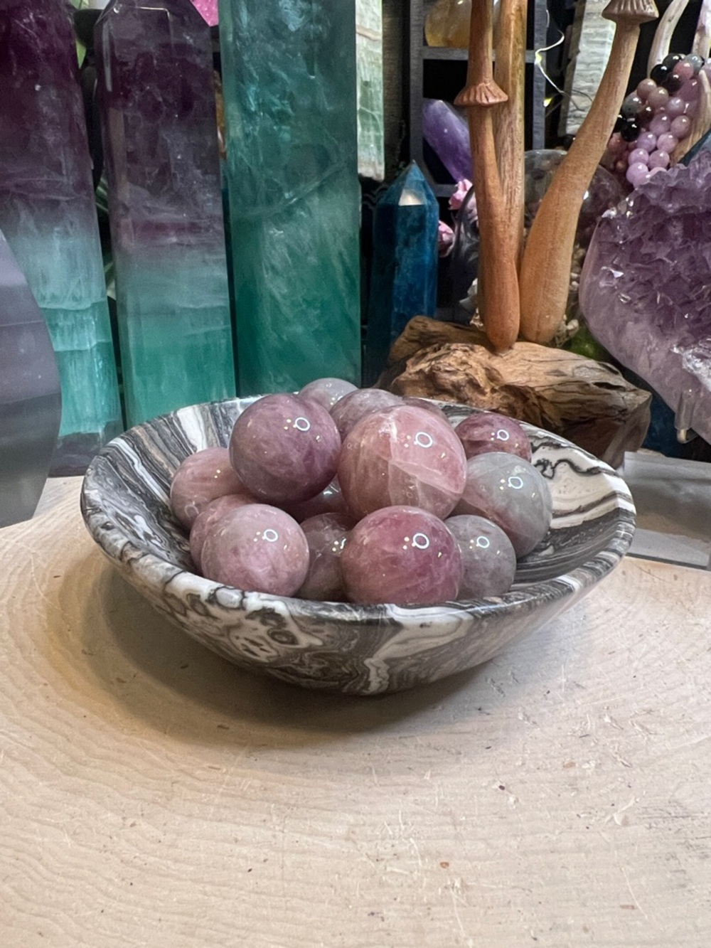 Zebra calcite bowl from Mexico